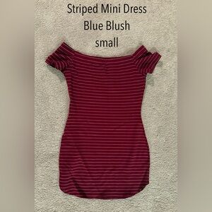 Striped Off-the-Shoulder Mini Dress